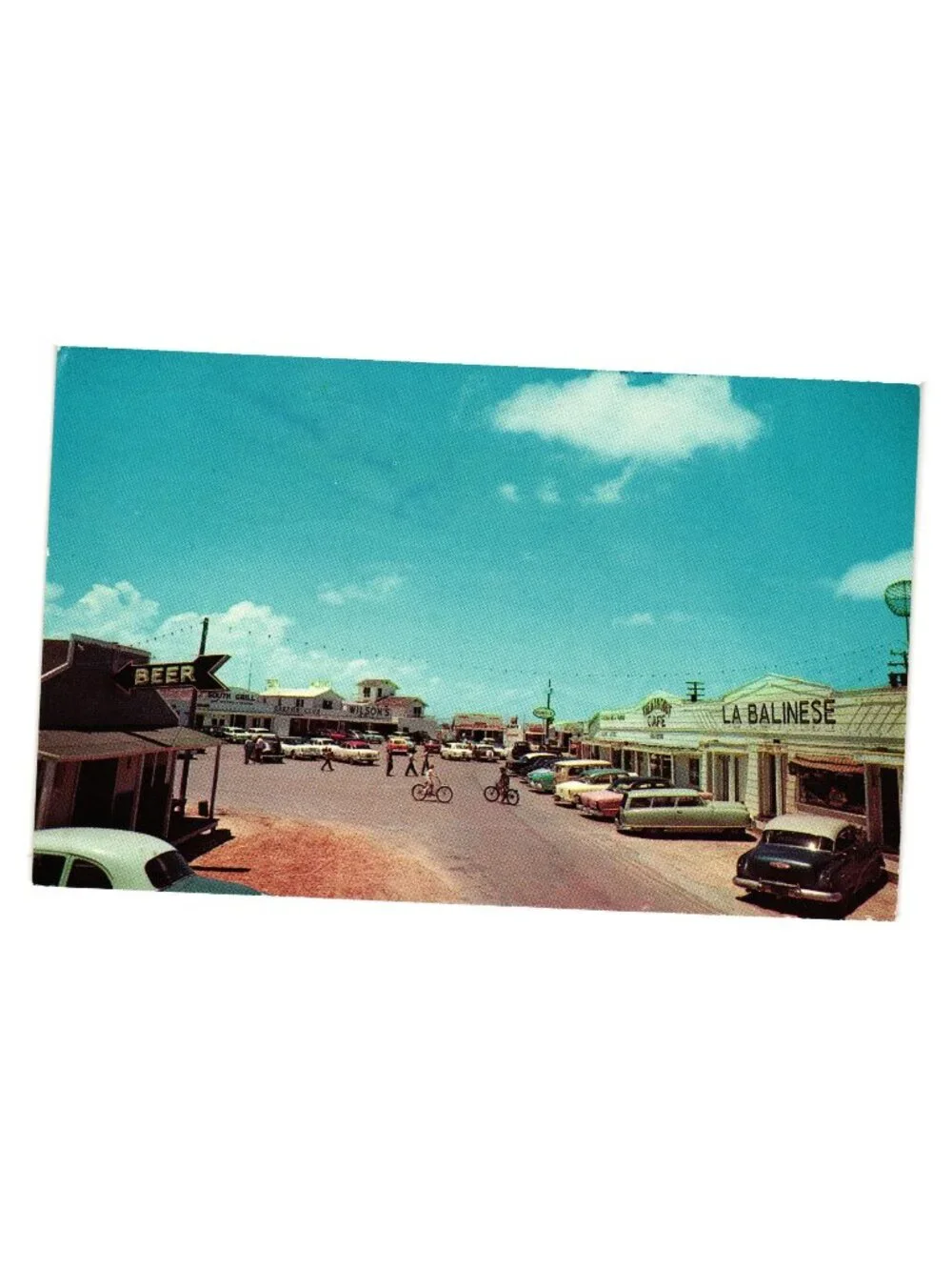 Vintage Port Aransas Texas Postcard Scene Main Street 1960s Color Historic Town
